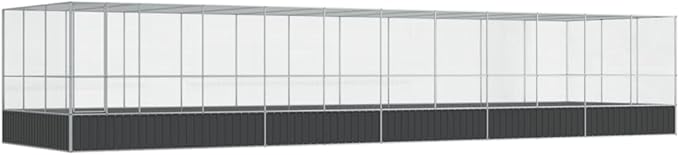 Steel Aviary with Extension, Large Bird Cage with Lockable Door, Aviary Spacious and Versatile Cage Ideal for Parakeets, Parrots, Lovebirds, Cockatiels, Pigeons, 448.4"x120.9"x83.5",-289