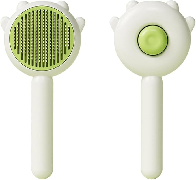 Pet Grooming Brush - Cat & Dog Fur Remover, Massage Brush for Long & Short Hair Pets, Removes Loose Fur & Hair (Green)
