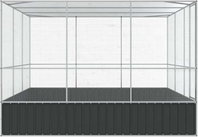 Steel Aviary, Large Bird Cage with Lockable Door, Aviary Spacious and Versatile Cage Ideal for Parakeets, Parrots, Lovebirds, Cockatiels, Pigeons, 122.4"x120.9"x83.5",-274