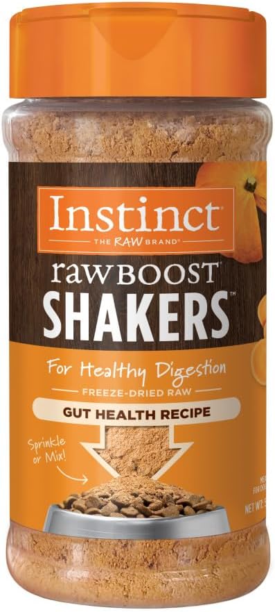 Instinct Raw Boost Shakers, Freeze-Dried Dog Food Powder Topper, Chicken - Gut Health, 5.5 oz. Bottle