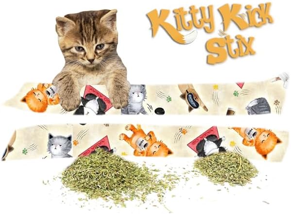 Kitty Kick Stix 15" Catnip Kicker Toy – Set of 2 | Handmade in USA | Interactive Cat & Kitten Toy | Durable Kicker Packed with 100% Potent Catnip for All Breeds (Sassy Cats)