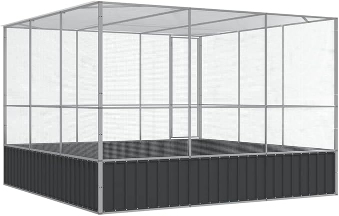 Steel Aviary, Large Bird Cage with Lockable Door, Aviary Spacious and Versatile Cage Ideal for Parakeets, Parrots, Lovebirds, Cockatiels, Pigeons, 122.4"x120.9"x83.5",-274