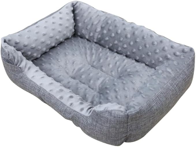 Large Dog Bed with Non-Slip Bottom, Waterproof Orthopedic Cushion, Machine Washable Rectangle Pet Mat - Thick Cozy Bed for Big Dogs(23.62''X5.51''X17.72'',Gray)