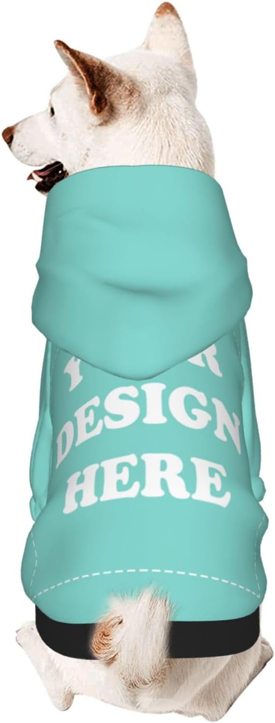 Dog Costume, Custom Dog Hoodie, Dog Name Costume Holiday Pet Pajamas Outfit, Personalized Pet Coat Costumes for Small Medium Large Dogs and Cats for Winter, Turquoise, XXS