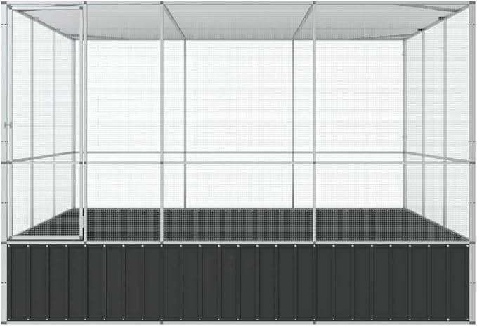 Steel Aviary, Large Bird Cage with Lockable Door, Aviary Spacious and Versatile Cage Ideal for Parakeets, Parrots, Lovebirds, Cockatiels, Pigeons, 122.4"x120.9"x83.5",-274