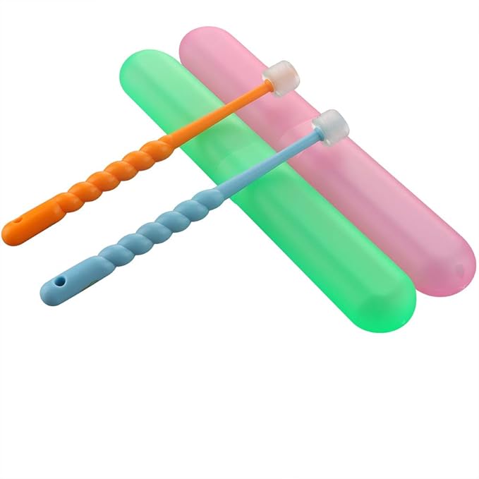 VTurboWay 2 Pack 360-Degree Pet Toothbrush for Puppy, Small Dog and Cat, Colors May Vary