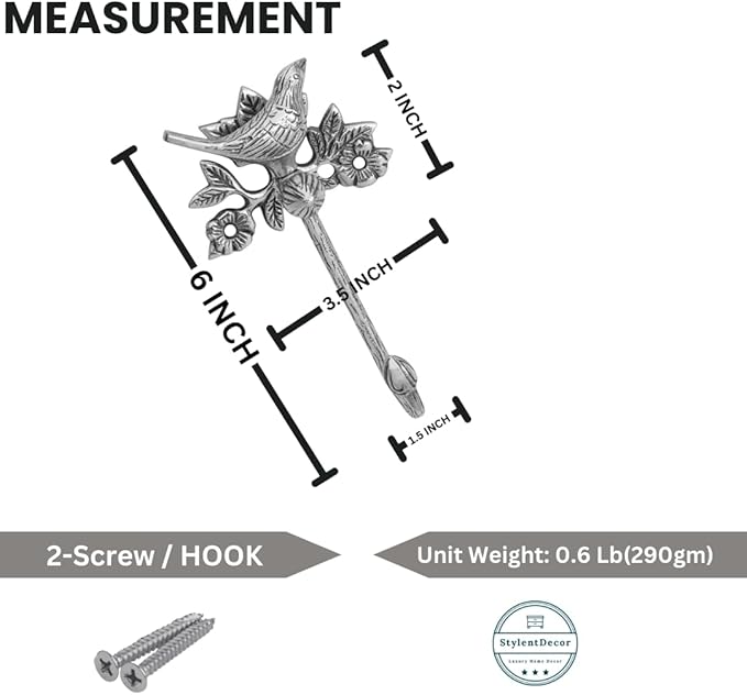 Solid Brass Bird Antique Towel Hook Bathroom Accessories Retro Bathroom Hardware Bird Cloth Hook Wall Mounted Vintage (Brass Chrome)