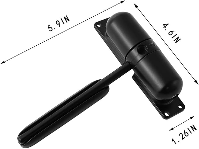 Door Closer Automatic Safety Spring Door Closer – Easy to Install to Convert Hinged Doors to Self-Closing– Black