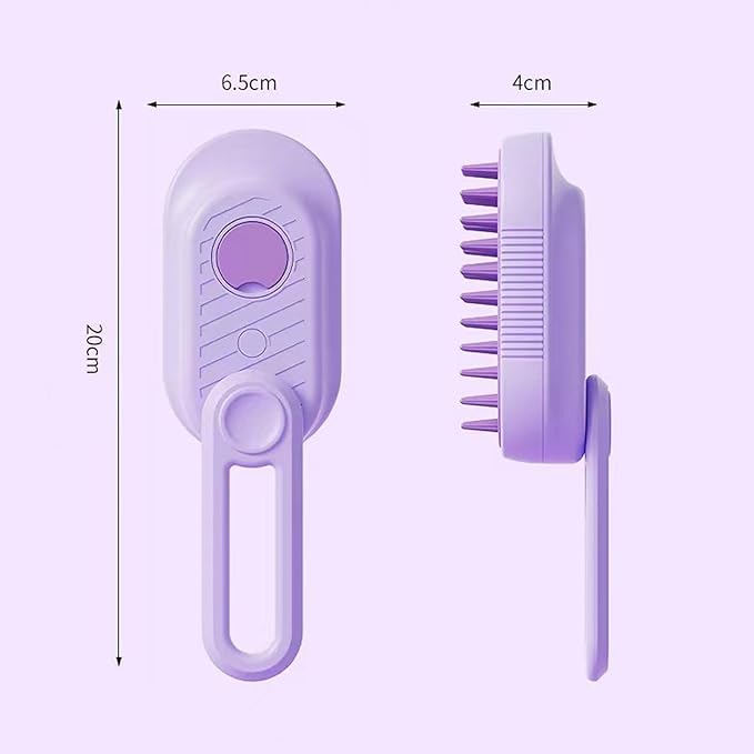 Pet Grooming Brushm,Cat Brush,3 In1 Spray Cat BrushSelf-Cleaning Wet Dog Comb with USB Rechargeable & Water Tank,Suitable for Dogs,Cats to Reduces Flying Hair,Remove Tangled & Loose Hair (Purple)