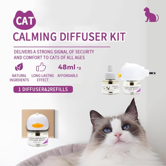 Calming Pheromone Diffuser Kit for Cats, Reduces Fighting, Spraying & Scratching (48 mL)