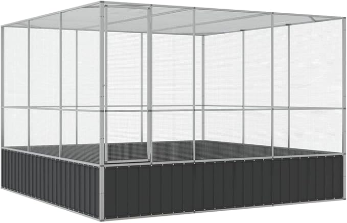 Steel Aviary, Large Bird Cage with Lockable Door, Aviary Spacious and Versatile Cage Ideal for Parakeets, Parrots, Lovebirds, Cockatiels, Pigeons, 122.4"x120.9"x83.5",-274