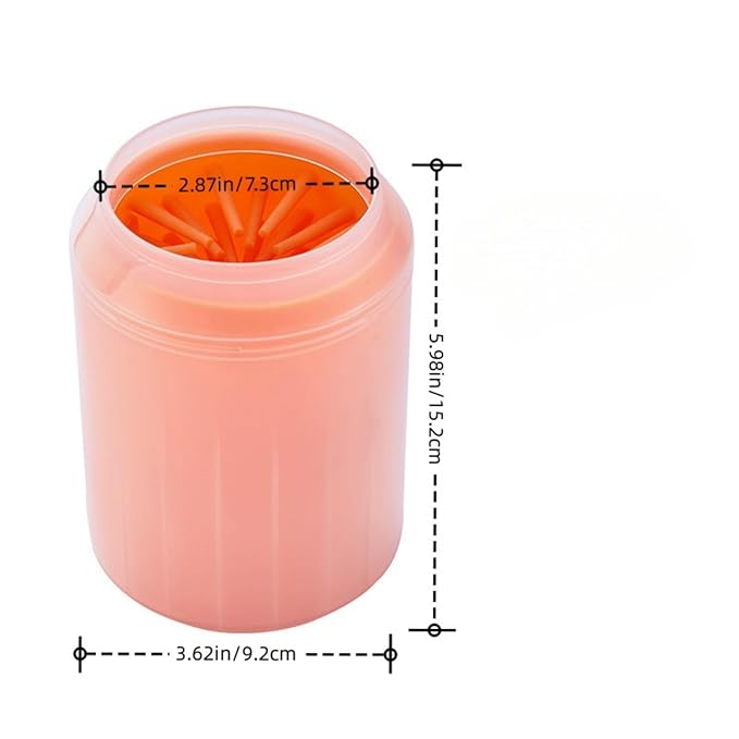 Portable Dog Paw Cleaner Dog Paw Washer Paw Mud Cleaner Pet Foot Cleaner Suitable for Large, Medium and Small Dogs/Cats (Orange, Large)