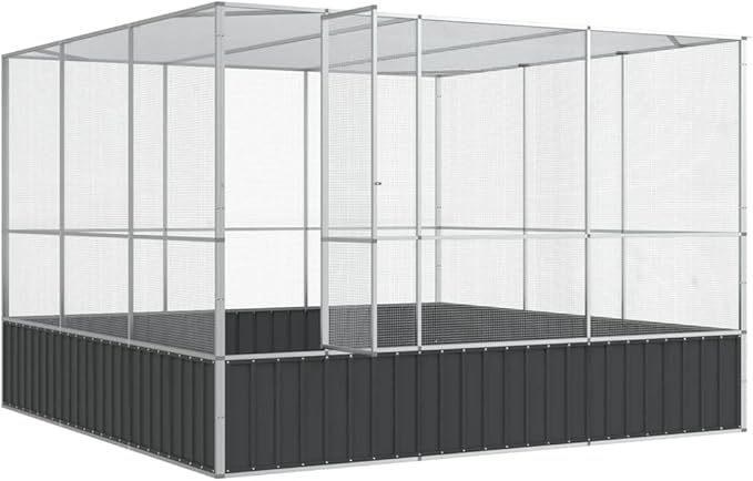 Steel Aviary, Large Bird Cage with Lockable Door, Aviary Spacious and Versatile Cage Ideal for Parakeets, Parrots, Lovebirds, Cockatiels, Pigeons, 122.4"x120.9"x83.5",-274