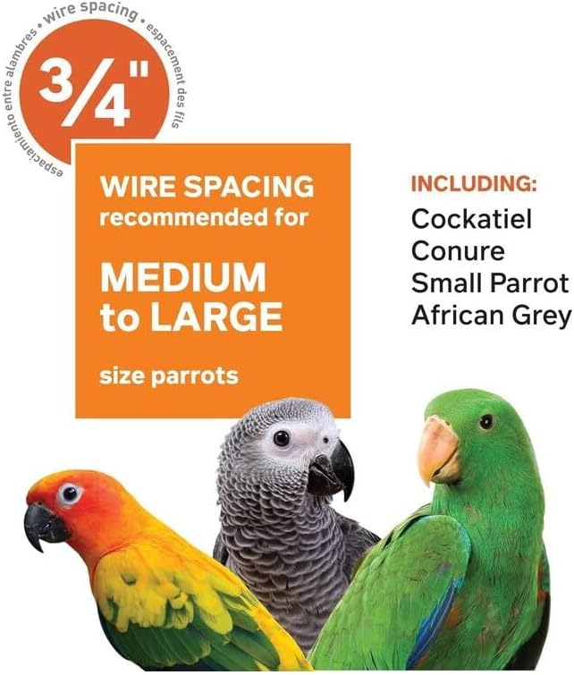 Suburban Sophistication Playtop Bird Home with Spacious Design, Durable Materials, Removable Perches Large/Chalk White