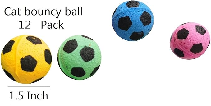 YnFag Foam Soccer Balls Cat Toys for Indoor Cats Cat Balls (Football 12)