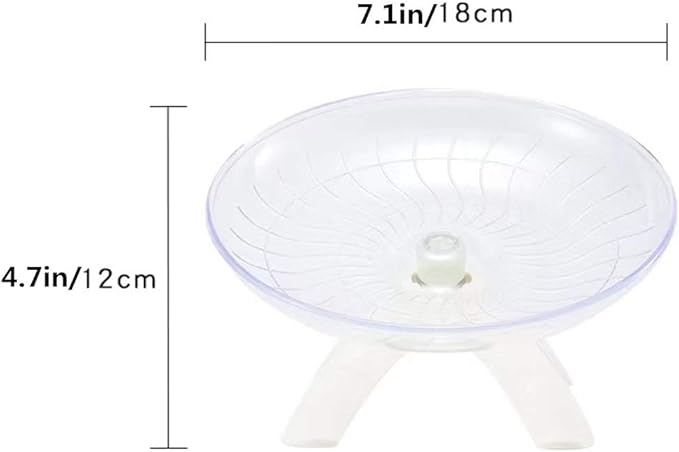 Hamster Flying Saucer Silent Running Exercise Wheel for Hamsters, Gerbils, Mice,Hedgehog and Other Small Pets Silent Running Wheel Hamster Wheel (White)
