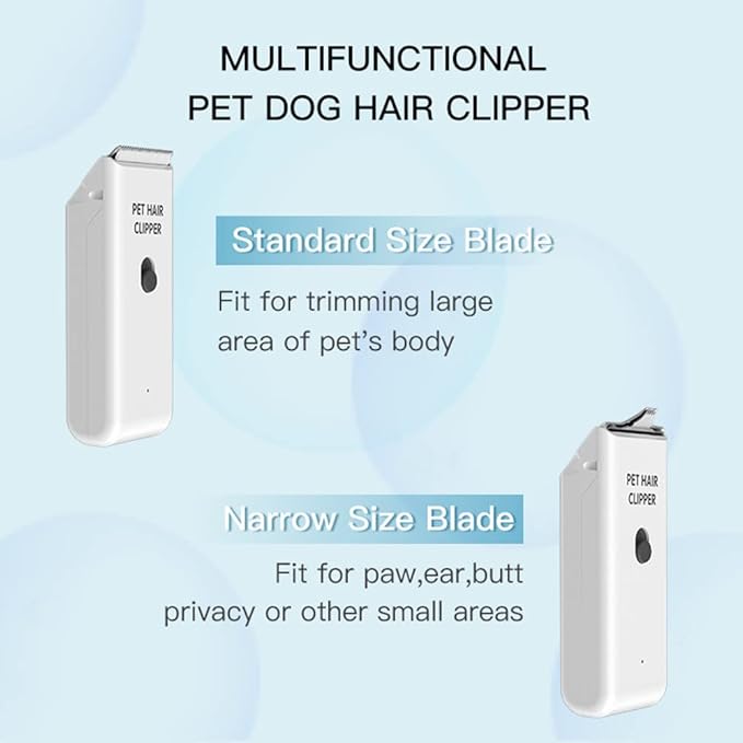 Feet Hair Trimmer, Dog Clippers,Quiet Washable USB Rechargeable Cordless Dog Grooming Kit,Electric Pets Hair Trimmers Shaver Shears for Dogs and Cats White