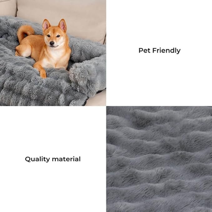 Dream Cloud Pet Sofa Bed for Dogs Cats, 2026 Washable Removable Calming Fluffy Plush Mat for Furniture Protector, Long Fur Non-Slip, for Small/Medium/Large Home Pets (Light Pink, M: 33.5 * 28.3IN)