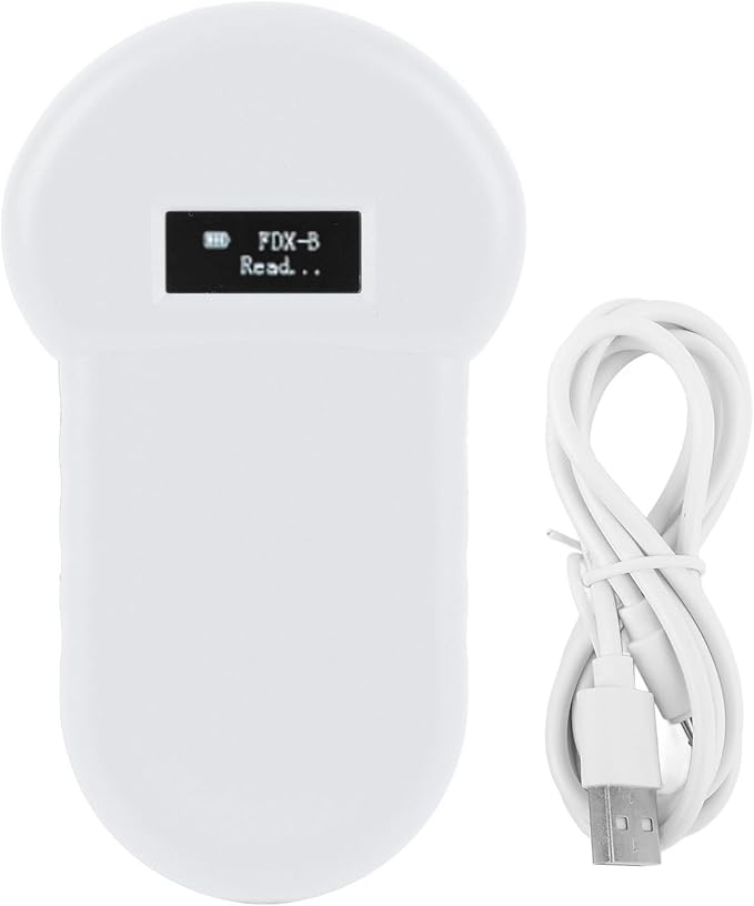 CHICIRIS Pet Microchip Reader, Handheld ISO11784 85 FDX B Scanner with USB Charging and LCD Display, for Dogs Cats Pigs Cows Sheep and Other Animals