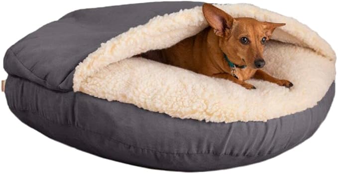 Snoozer Classic Poly-Cotton Cozy Cave Pet Bed, Small, Heather Gray
