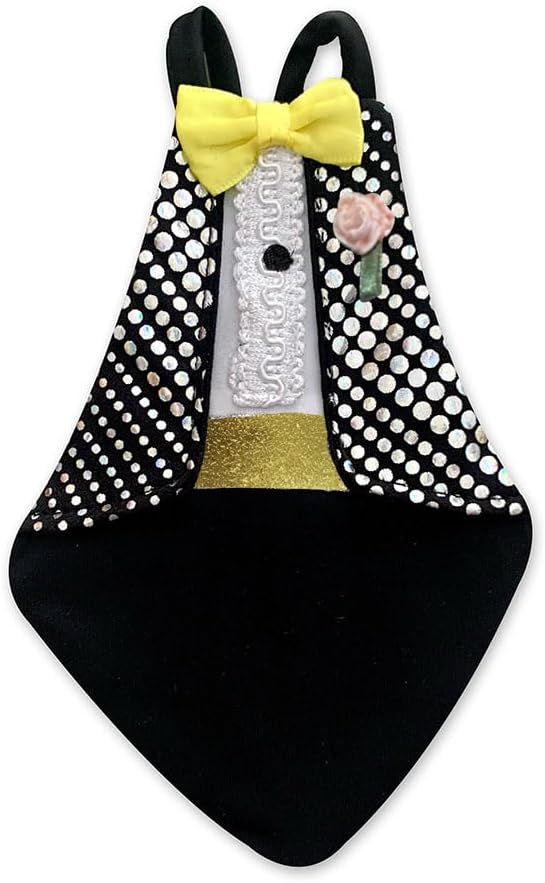 Bev's Bird Boutique Regular Flyper Adjustable Bird Diaper | Reusable, Washable Cloth | Comfort Fit for Parrot, Cockatiels, & Other Small Birds | Fashionable Avian Accessories, Retro Tux, Size 14