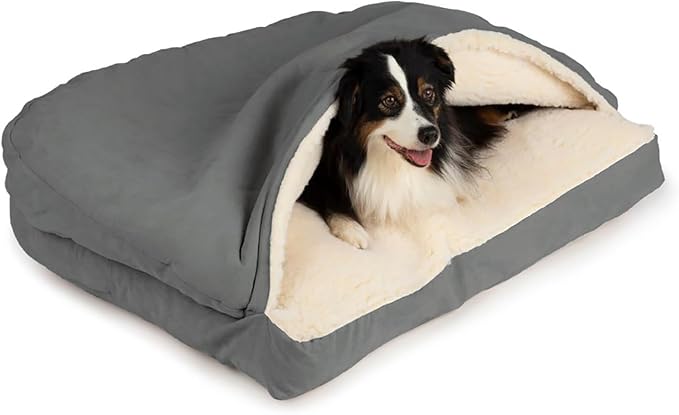 Snoozer Pet Products Luxury Rectangle Cozy Cave Dog Bed with Microsuede, Small, Anthracite