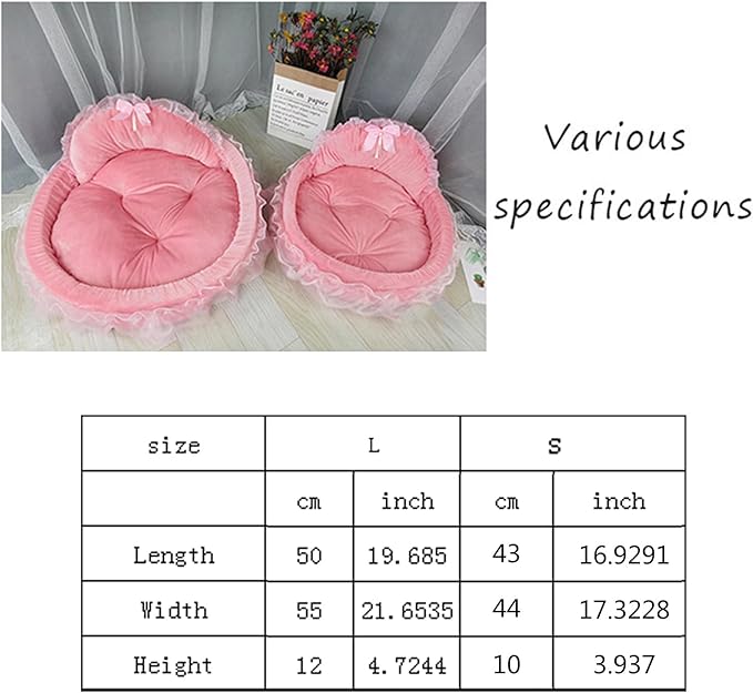 Creative Princess Lace Pet Bed Ruffled Nest for Dogs and Cats Soft Plush Comfortable Princess Sofa Pet Bed