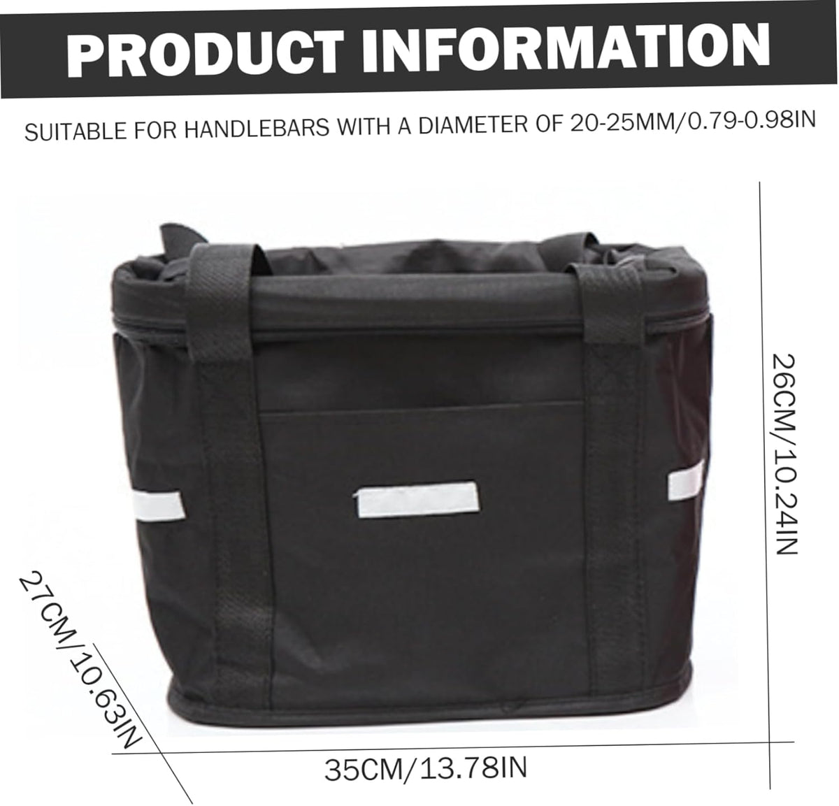 Bike Basket, 10kg Storng Bearing Foldable Bike Front Basket, Removable Dog Carrier for Handlebar, Machine Washable