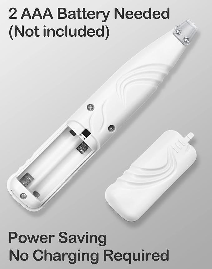 LEYOUFU Dog Paw Trimmer for Grooming, Cordless Electric Small Pet Grooming Clippers Hair Trimmer for Dogs Cats, Low Noise for Trimming Pet's Hair Around Paws, Eyes, Ears, Face, Rump (White)