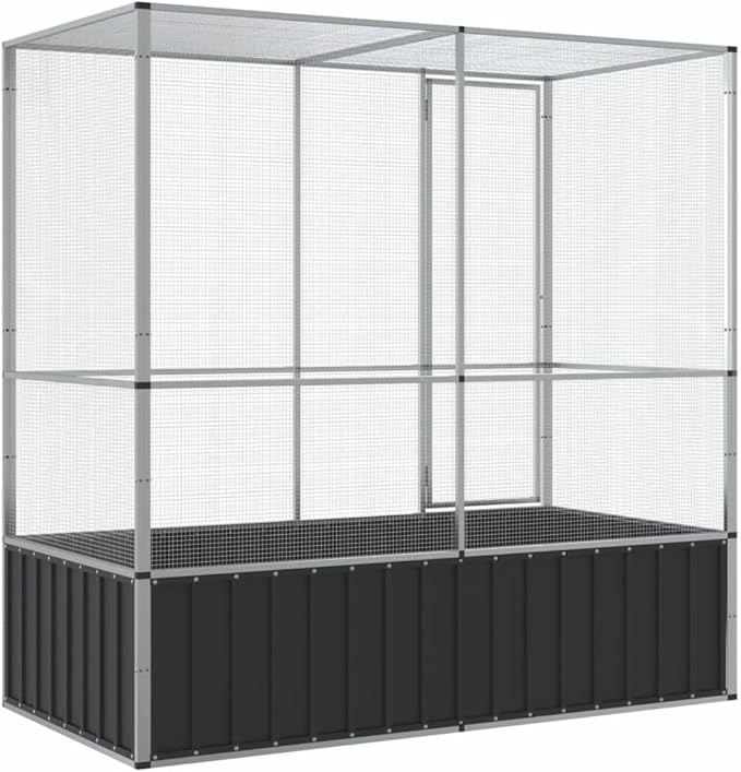 Large Bird Aviary, Outdoor Galvanized Steel Bird Cage, Galvanized Steel Outdoor Bird Aviary, Mesh Fence Bird House for Parrot, Parakeet, Dove, Cockatiel