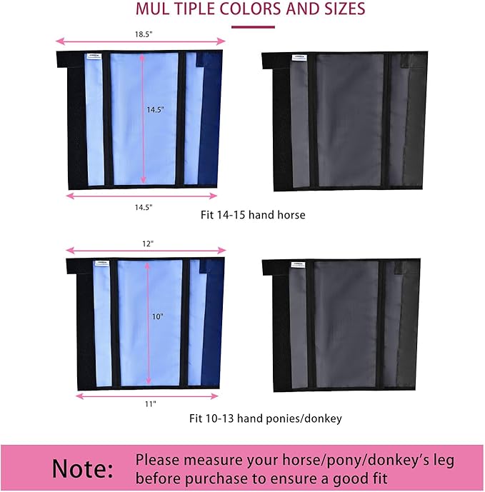 Mesh Horse Fly Boots Set of 4, Non-Slip Horse Leggings, Loose Fitting Fly Boots for Horses, Breathable Adjustable Leg Wraps, Reduce Stomping & Stay Up, Not Sag, No Rub