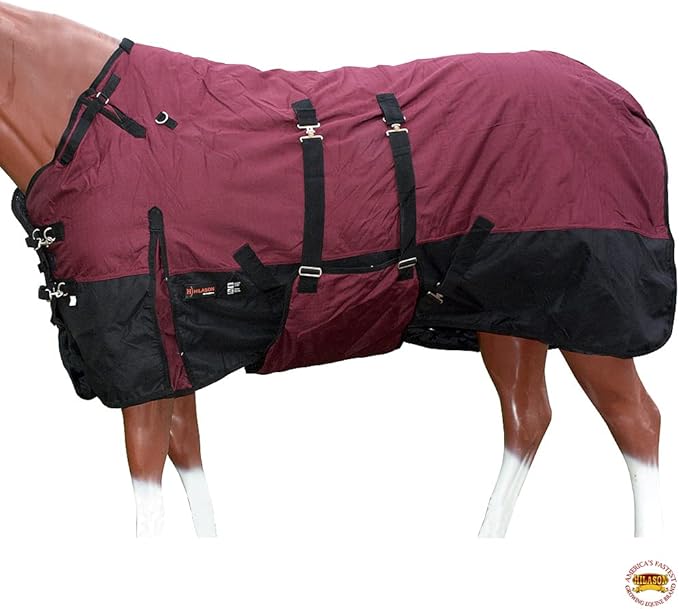 HILASON 1200D Winter Waterproof Poly Horse Blanket Belly Wrap | Turnout Blankets for Horses