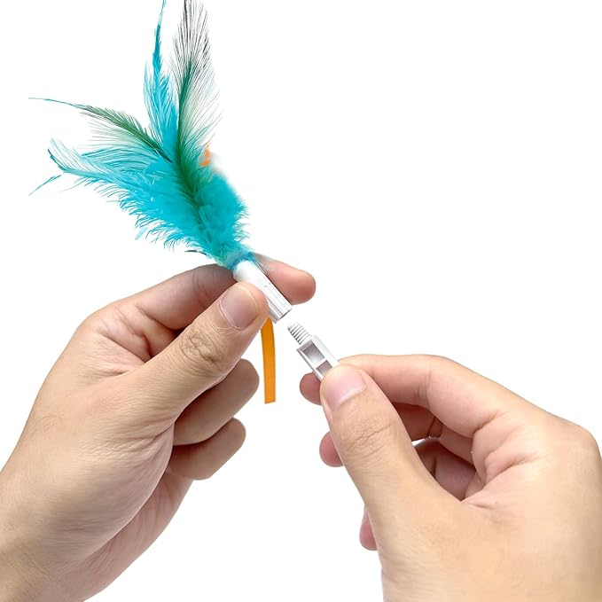 VIWIK Hide and Seek Cat Toy Replacement Feather Wands, 2 pcs Accessoriesis