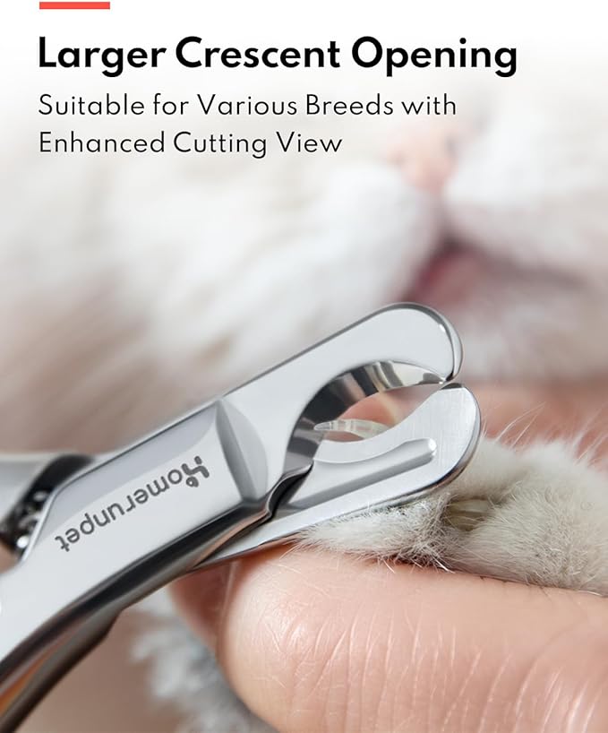 Homerunpet Cat Nail Clippers, Martensite Steel Professional Pet Nail Clippers with Razor Sharp Blade for Cats and Puppies, Non-Slip Handles, Safe, Durable Pet Claw Clipper for at Home Grooming