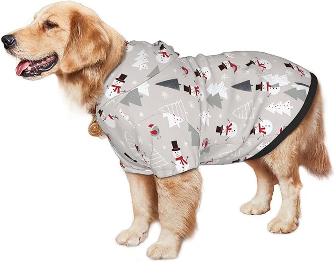 Christmas Gray Snowman Hoodie,Christmas Cosplay Dog Clothes with Pocket and Hat Winter Clothes Sweaters XXX-Large