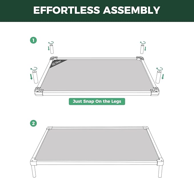 FXW TitanNest Chew-Proof Elevated Dog Bed, Raised Cot for Indoor/Outdoor/Camping Use, Durable & Waterproof Cooling Pet Bed for Toy Dogs, 23.0" L x 17.0" W x 4.5" H, Black
