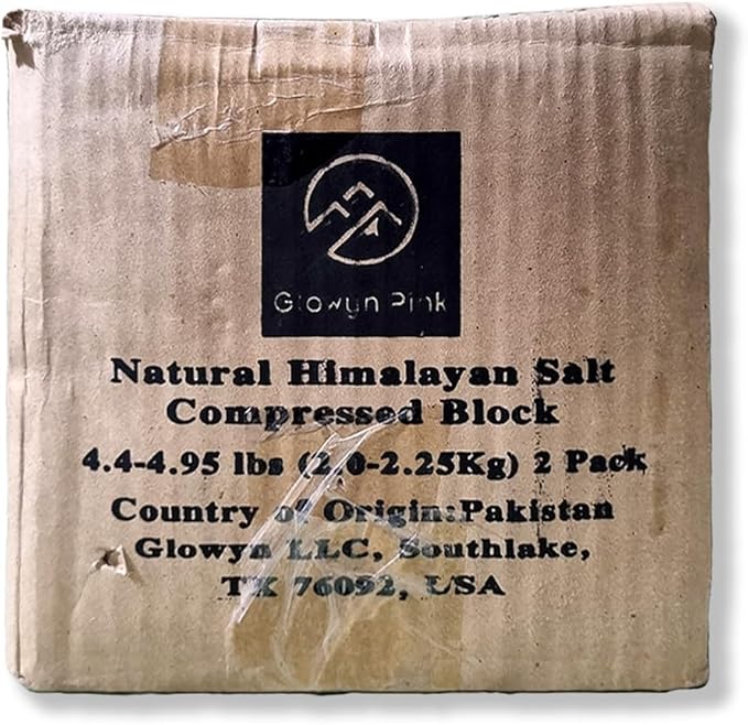 Himalayan Compressed Salt for Equine and Livestock Pack of 2 (4.4-4.9 lbs) Each Block Organic Salt Block with Natural Minerals