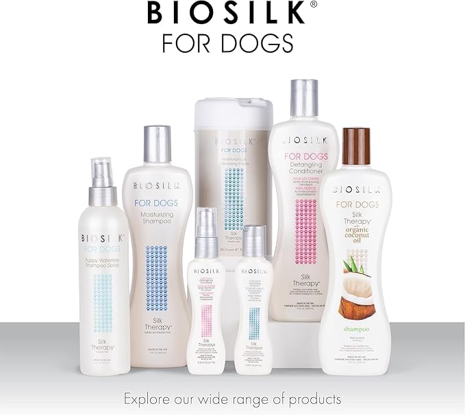 BioSilk for Dogs Silk Therapy Dog Detangling Conditioner, Dog Coat Conditioner to Help Smooth Knots and Tangles and Support Soft Manageable Coats During Routine Grooming, 12 Fl Oz - 2 Pack