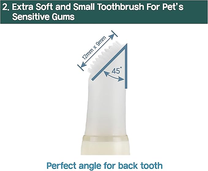 Cat Toothbrush & Toothpaste Kit – Flavor-Free Dental Gel for Cats – Finger Brush & Handle for Daily Oral Care – Plaque & Tartar Cleaning for Kittens and Adult Cats (1 Pack, 3 Count)