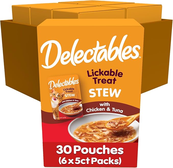 Hartz Delectables Stew Chicken & Tuna Lickable Wet Cat Treats, 30 Count