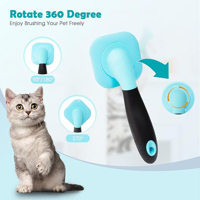 Slicker Brush, Dog Brush Gently Cleaning Pin Brush for Shedding Dog Hair Brush for Small Dogs Puppy Yorkie Poodle Rabbits Cats