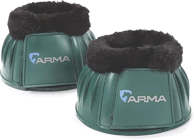 Shires Equestrian Equine Horse Arma Fleece Overreach X-Full Green Bell Boots