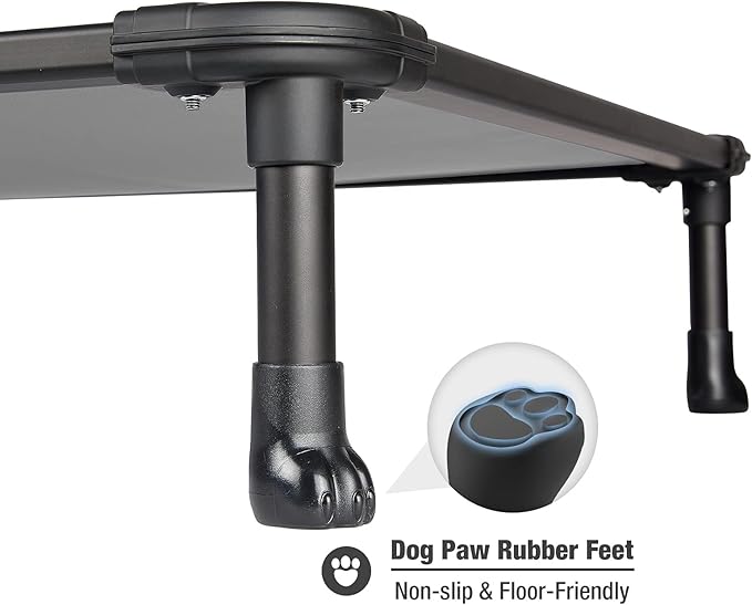 Veehoo Chew Proof Elevated Dog Bed - Cooling Raised Pet Cot - Rustless Aluminum Frame and Durable Textilene Mesh, Unique Designed No-Slip Feet for Indoor or Outdoor Use, Grey, X-Large, CWC2002
