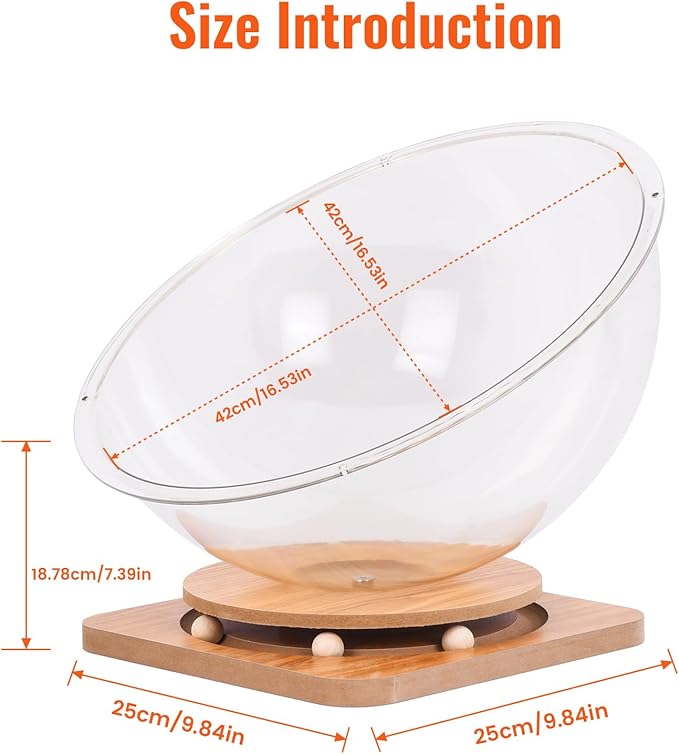 Doppy Space Capsule Cat Bed, Indoor Small Pets Kitten Sleeping Nest Pet Supplies Transparent Round Kitten House Activity Centre Bed Toy (Clear, L)