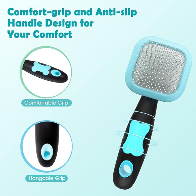 Slicker Brush, Dog Brush Gently Cleaning Pin Brush for Shedding Dog Hair Brush for Small Dogs Puppy Yorkie Poodle Rabbits Cats