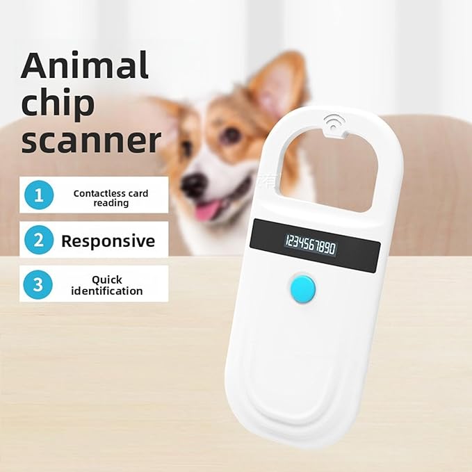 3.35ozfi Nano Microchip, OLED Pet Microchip Kit Display Unique 15 Id Number Microchip Id for Dogs Cats Horse Cow Sheep Pig Identification