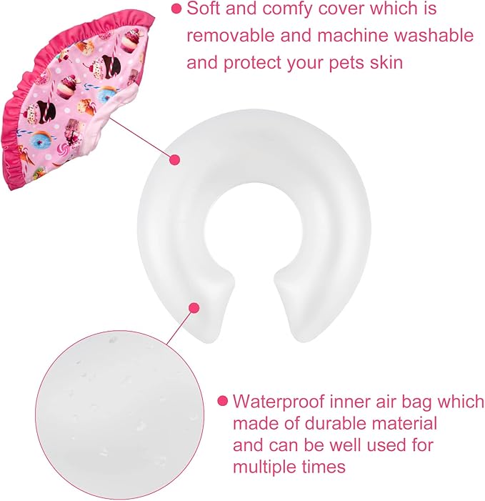 CuteBone Inflatable Dog Collar Alternative for Small/Medium Dogs After Surgery-Double Adjustable Neck Range P23SO00102M