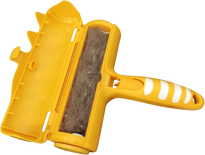 Pet Hair Remover Roller - Lint Roller for pet Hair - Self Cleaning Dog & Cat Hair Remover - Remove Dog, Cat Hair from Furniture, Carpets, Bedding, Clothing and More. Orange
