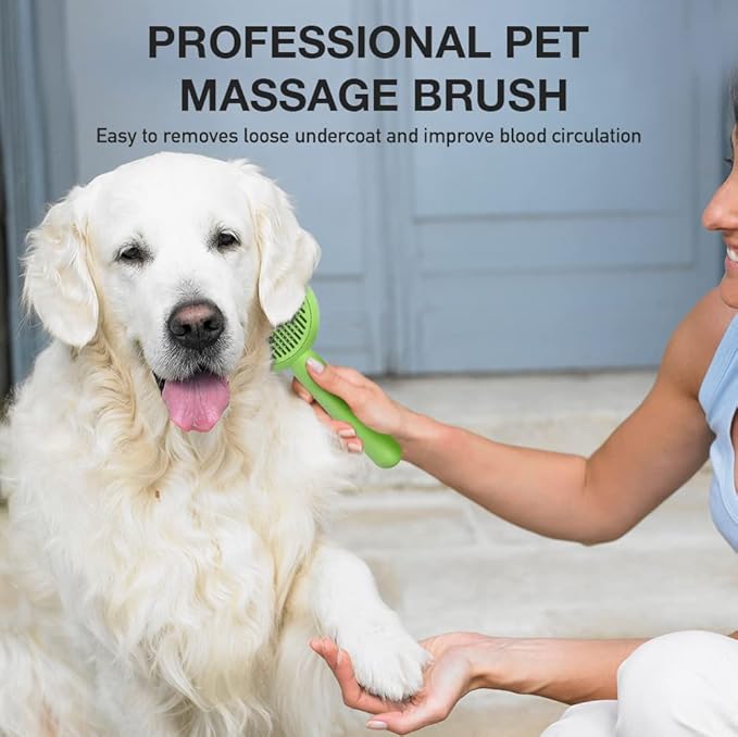Dog Brush for Short or Long Haired Dogs, Frog Shape Dog Brush with Release Button, Dog Hair Brush Dog Grooming Deshedding Brush for Dog Kitten Rabbit Massage Removes Loose Fur