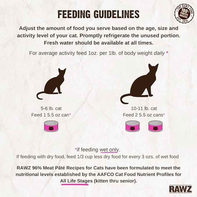 Rawz Natural Premium Pate Canned Cat Wet Food - Made with Real Meat Ingredients No BPA or Gums - 5.5oz Cans 24 Count (Rabbit)